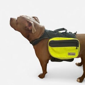 Preowned— Good2Go Neon Yellow and Gray Dog Backpack